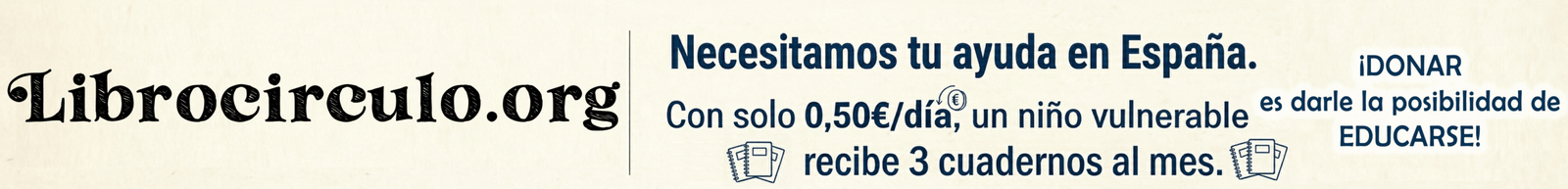 Dona 0,50€ a LibroCírculo.org para material escolar en España