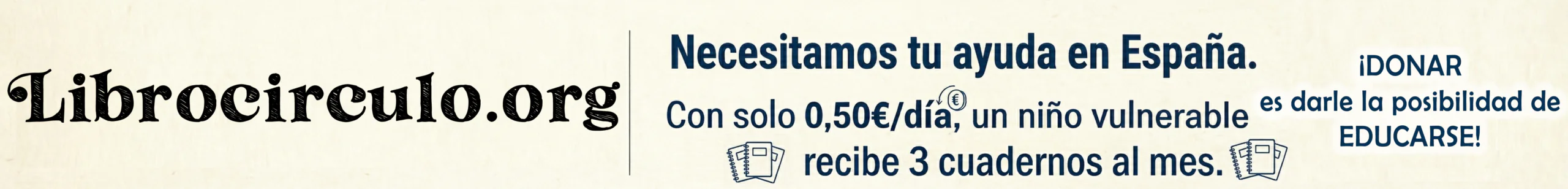 Dona 0,50€ a LibroCírculo.org para material escolar en España